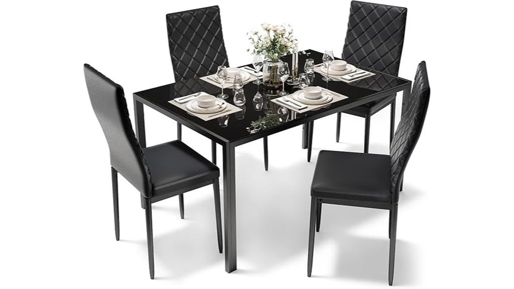 four seat glass top set