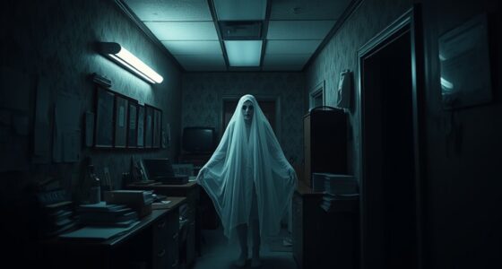 ghostly figure in corridor