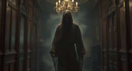 ghostly figure in historic attire