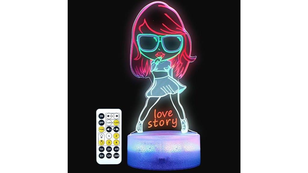 girl s colorful singing night light