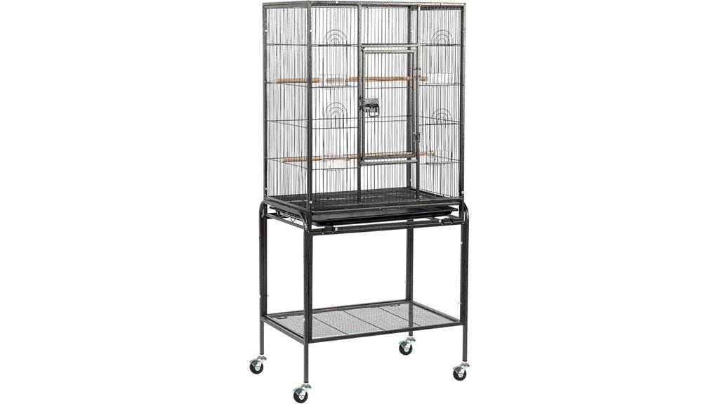 large bird cage with stand