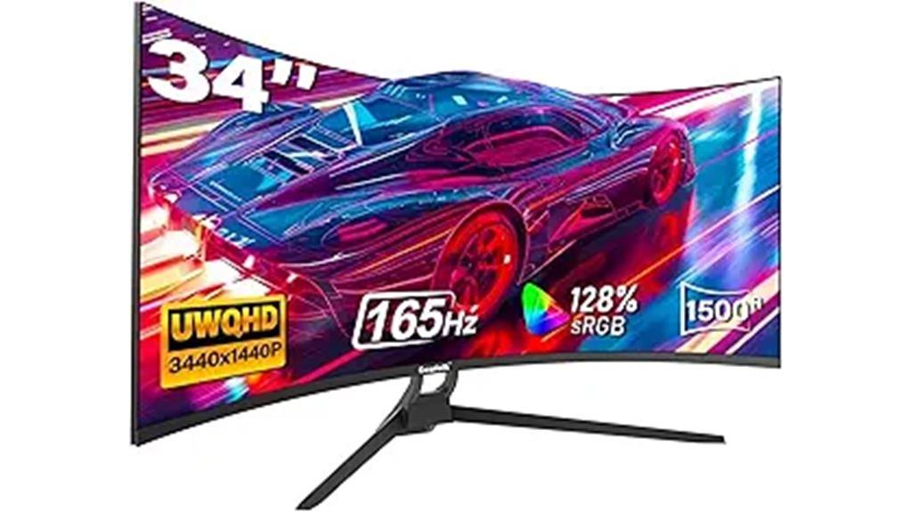 large curved gaming monitor