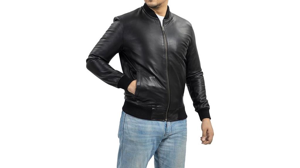 leather bomber jacket men