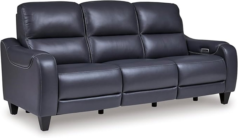 leather reclining sofa with usb