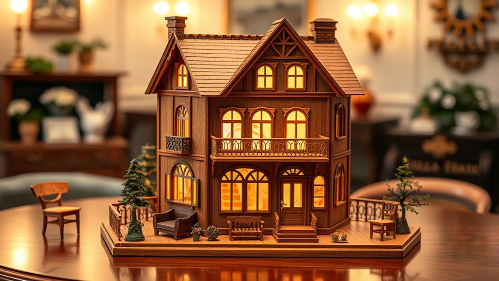 luxurious handcrafted wooden dollhouses