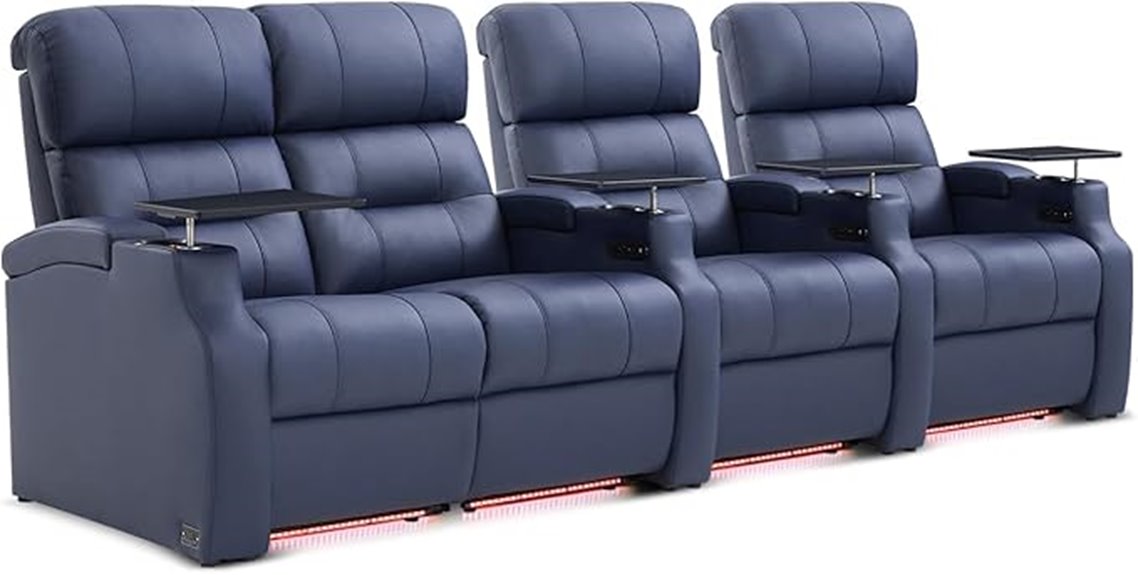 luxury leather reclining sofa