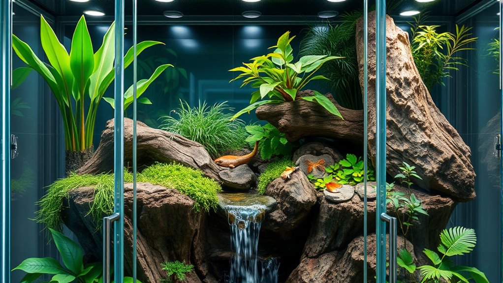 luxury reptile terrarium features