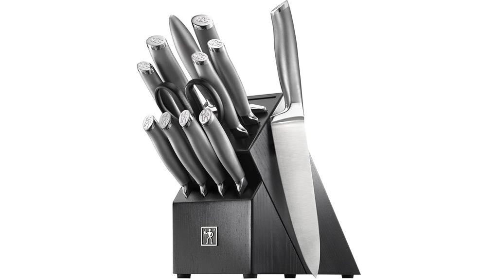 modern black 13 piece knife set