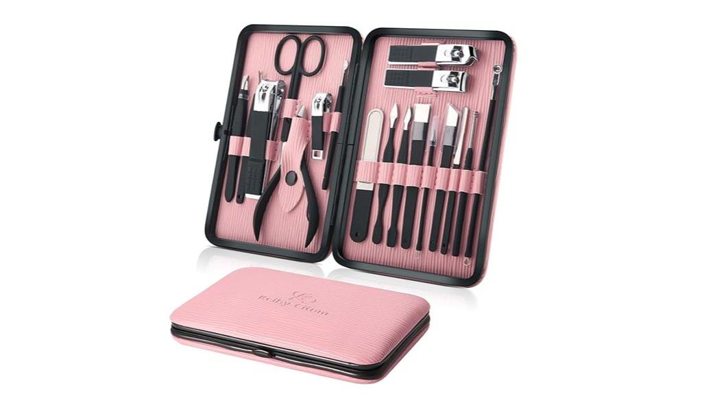 pink manicure and pedicure tools