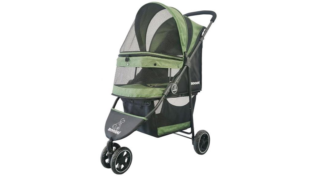 portable 3 wheel pet stroller