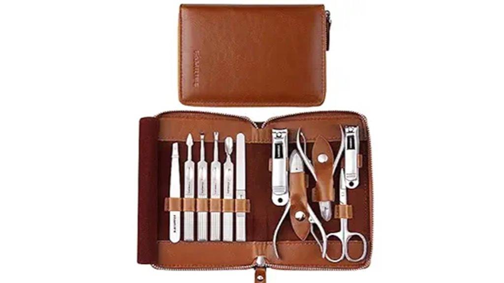 portable leather manicure set