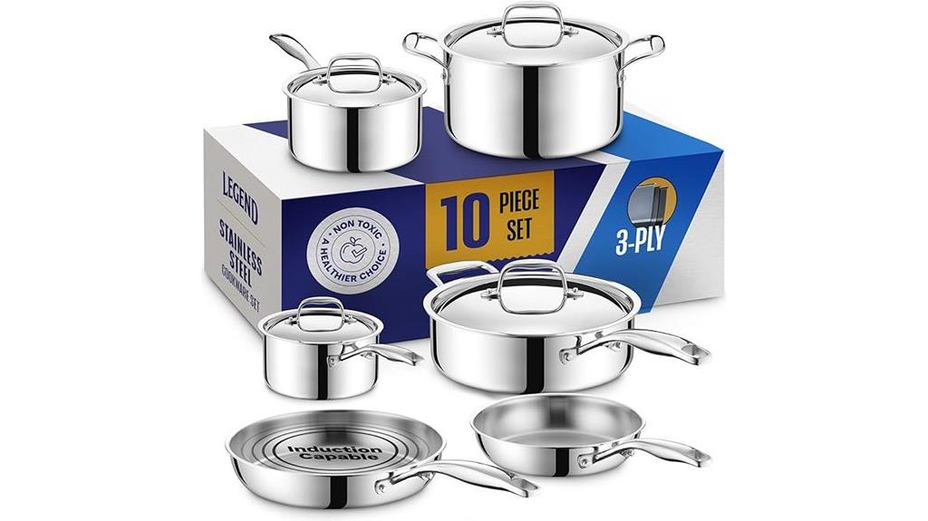 premium 10 piece stainless set