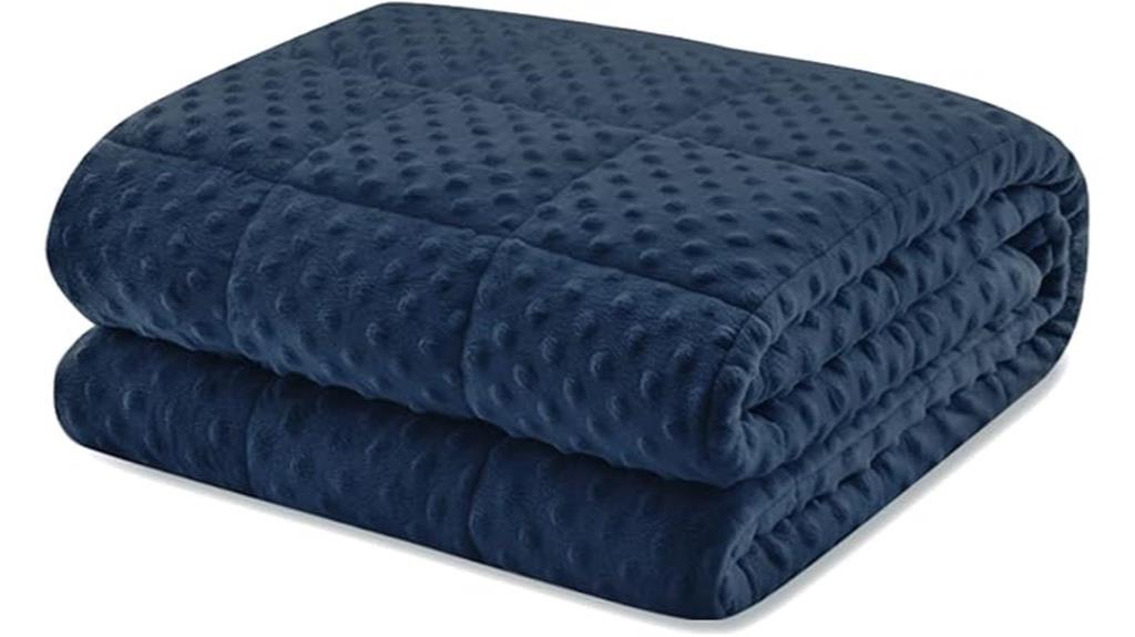 queen sized navy blue weighted blanket