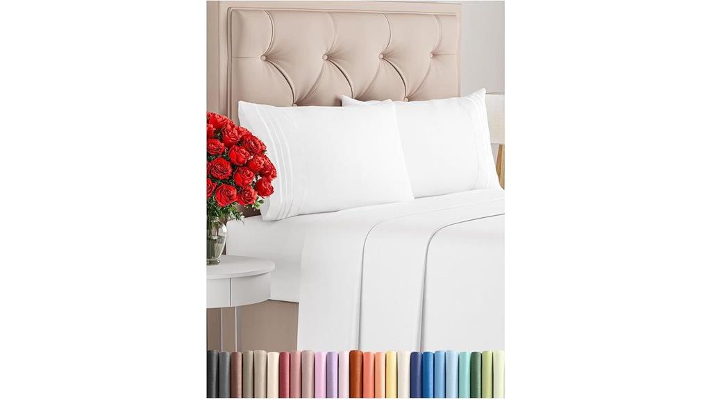 queen white sheet set