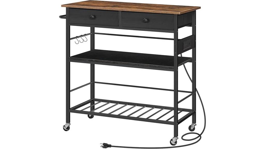 rolling kitchen storage cart