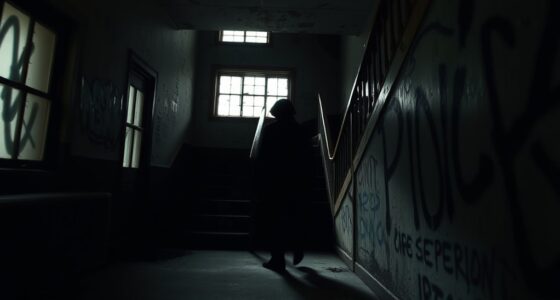 shadow figure at police stairwell