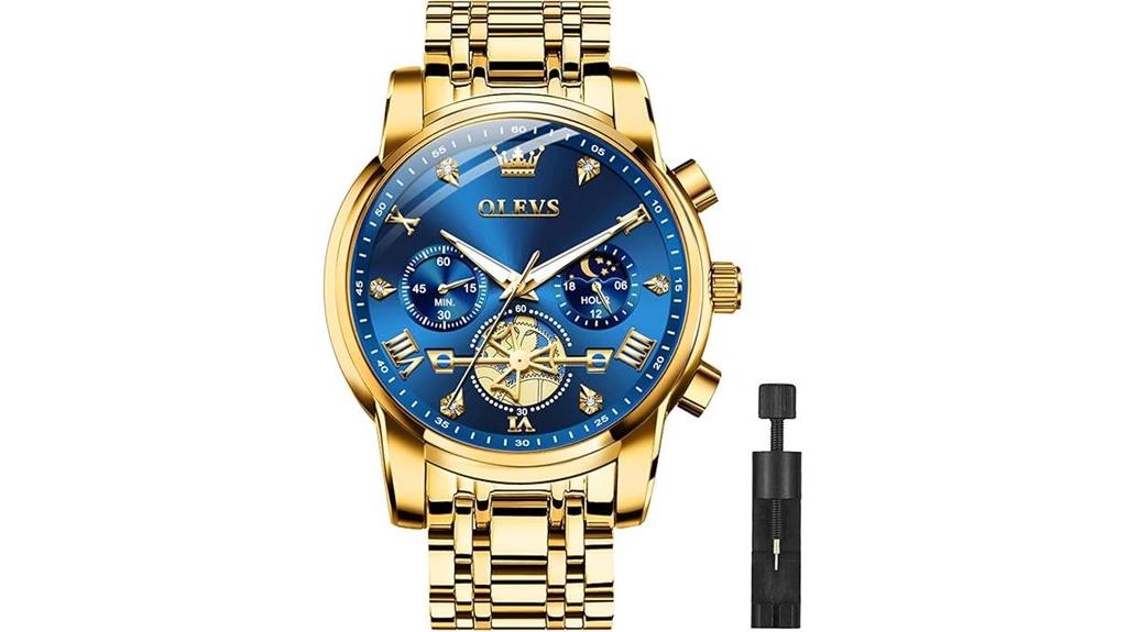 silver stainless chronograph watch