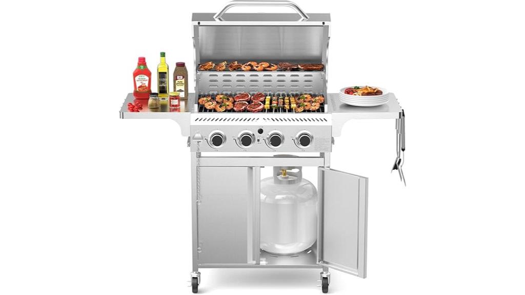 stainless steel four burner