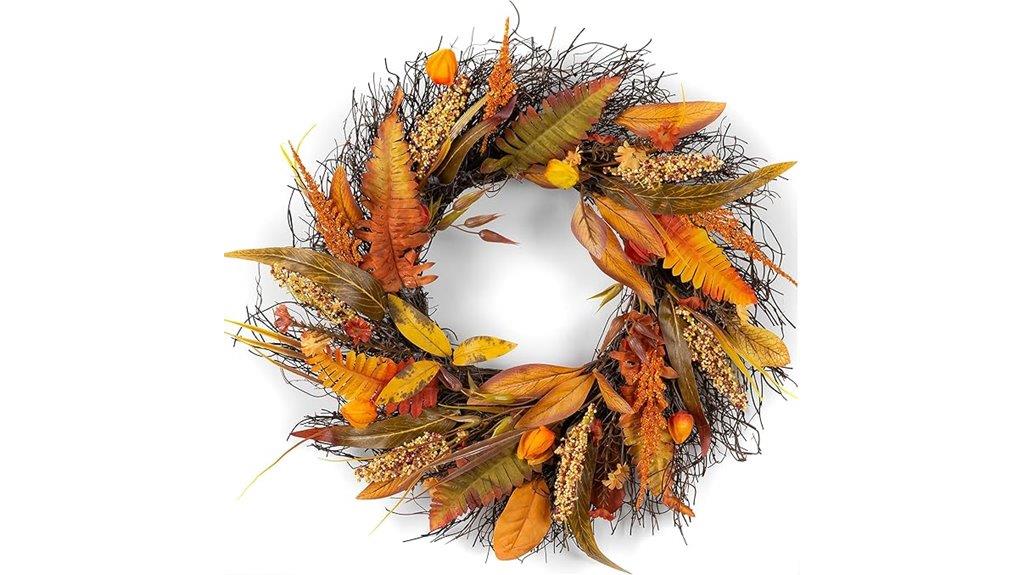 thanksgiving wheat wreath decor