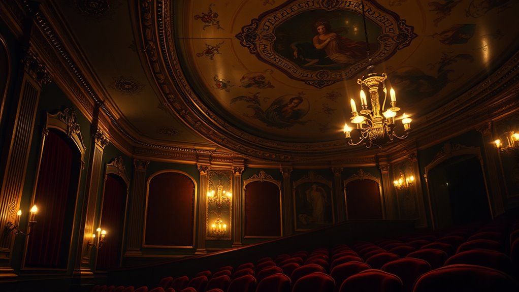 theater lights flickering on