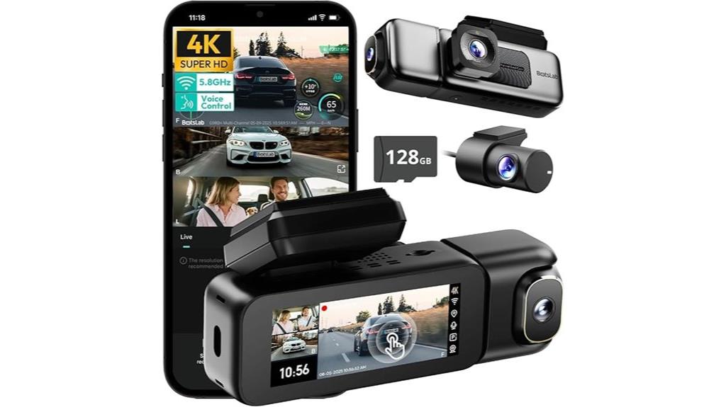 three channel 4k dash cam