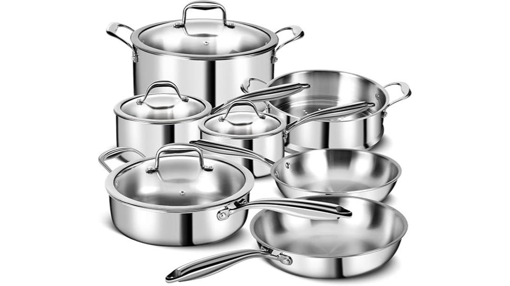 three layer stainless cookware