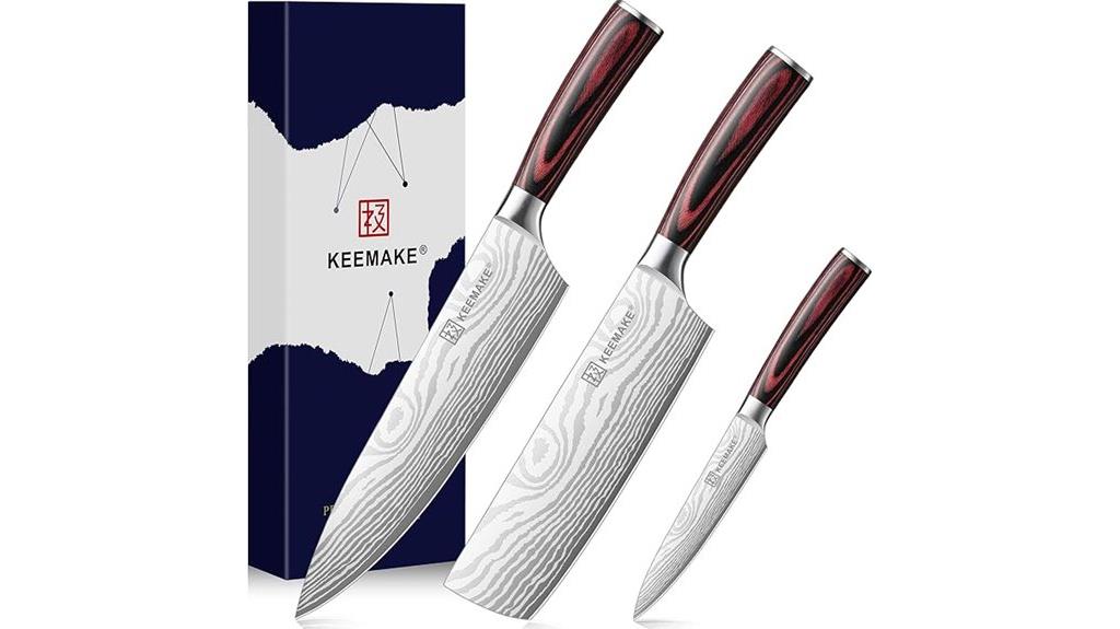 three piece kitchen knife set
