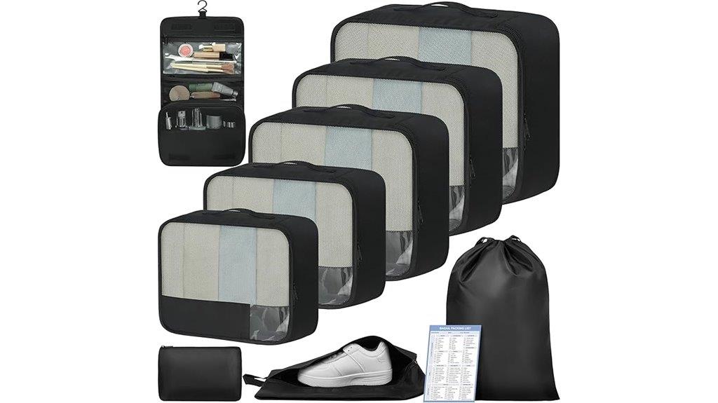 travel organizer cubes set