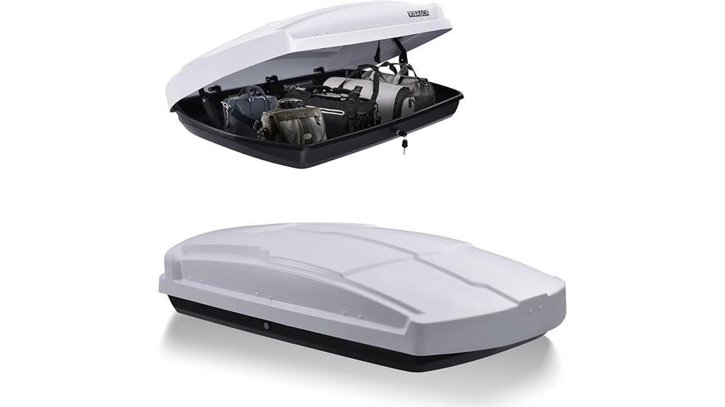 white hard shell cargo box