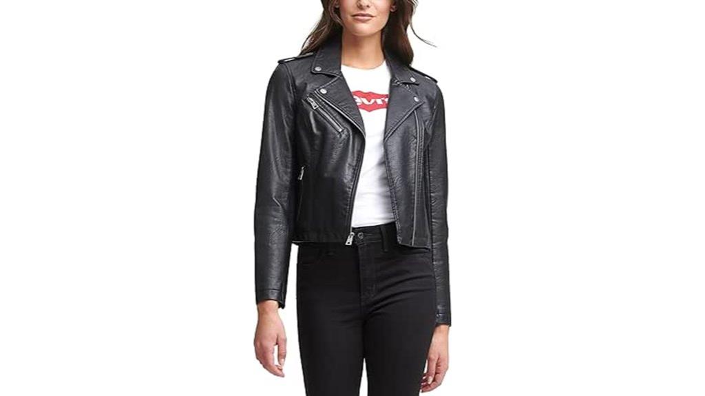 women s faux leather motorcycle jacket