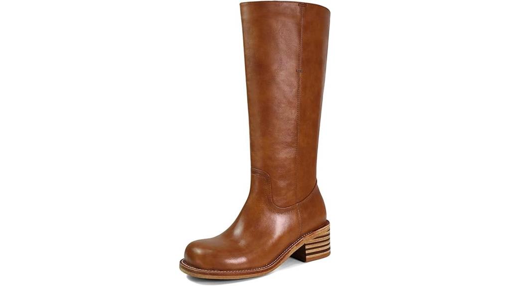 women s knee high chunky boots