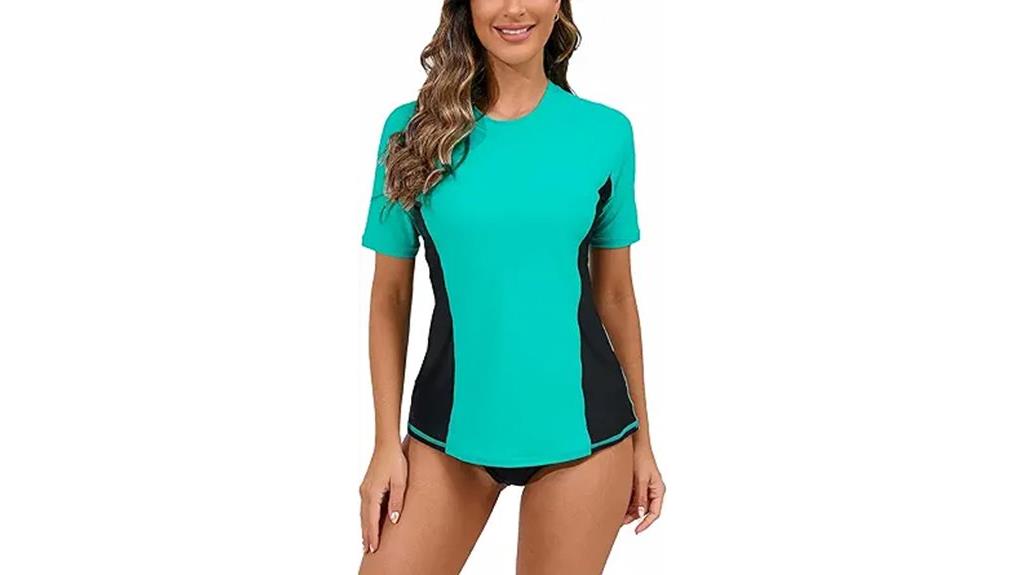 women s short sleeve swim top