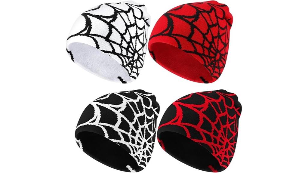 y2k beanie spider web