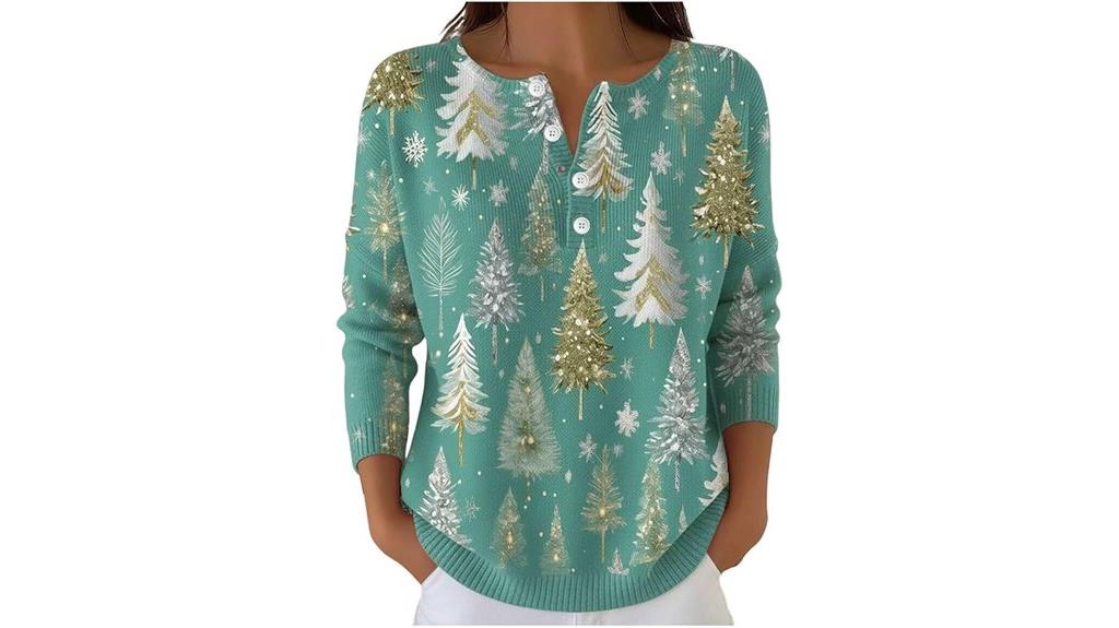 christmas print women s shirts