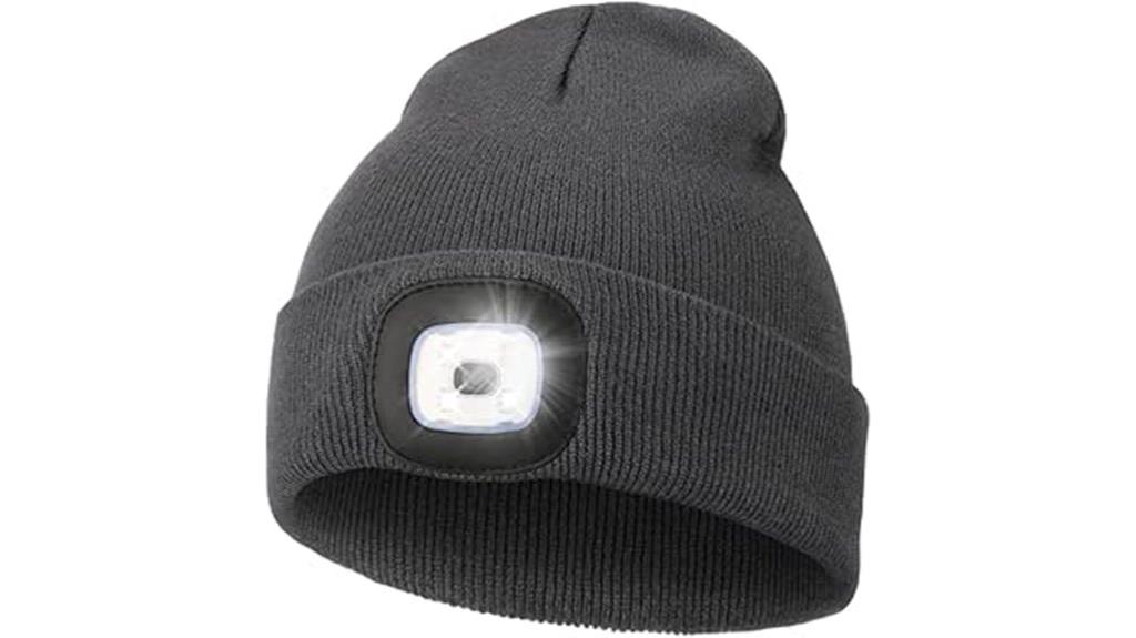 led beanie with rechargeable light