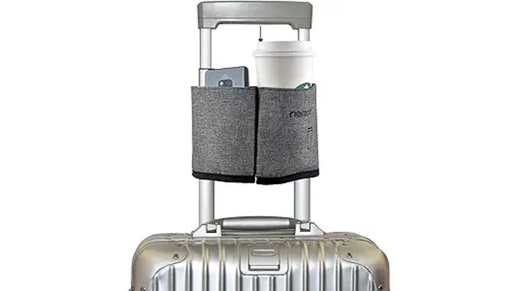 suitcase handle cup holder