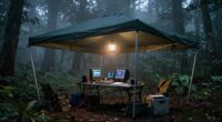outdoor tent and command setup