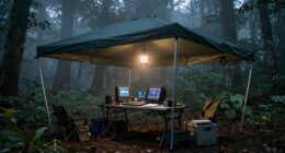 outdoor tent and command setup
