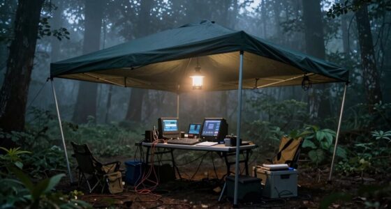 outdoor tent and command setup