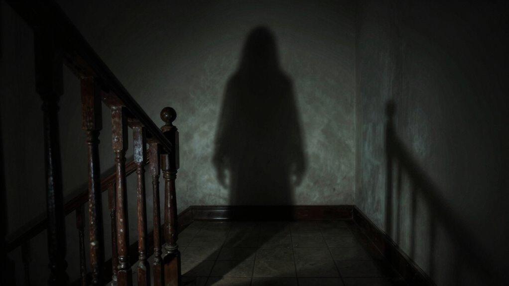 shadow figures near stairwell