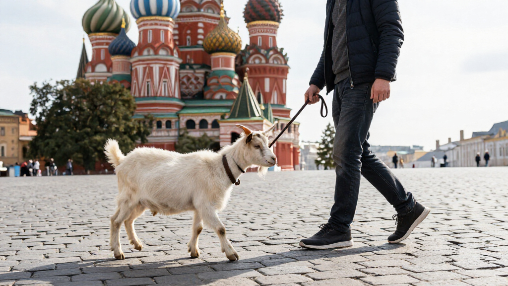 Moscow Man Jailed For Walking A Goat On Red Square And Swearing - Meduza